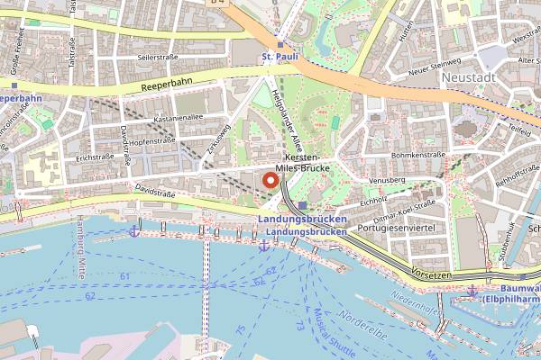 Map showing Tower Bar Hotel Hafen Hamburg in Hamburg
