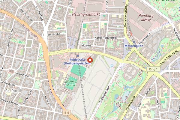 Map showing Uebel und Gefaehrlich in Hamburg