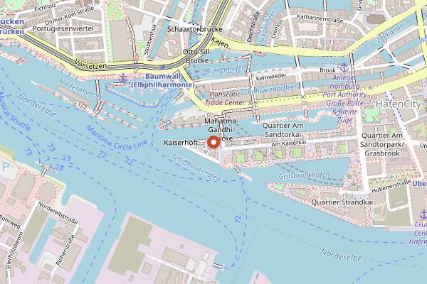 Map showing The Westin Bar Elbphilharmonie in Hamburg