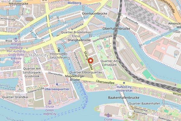 Map showing The Table Kevin Fehling in Hamburg