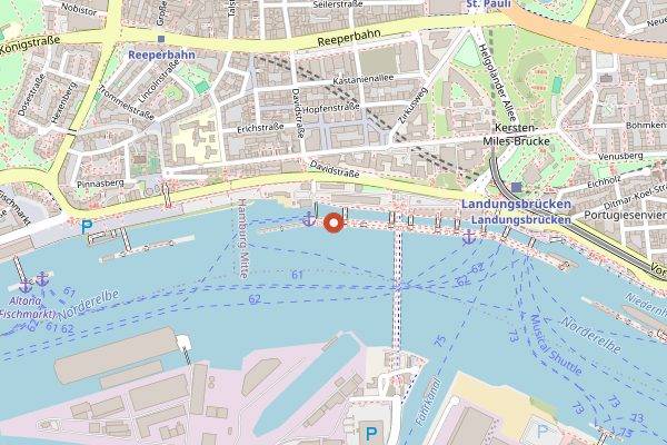 Map showing Bruecke 10 in Hamburg
