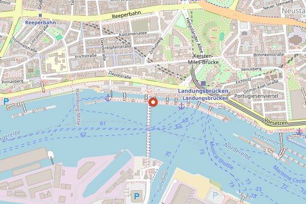 Map showing Fischbroetchen Koenig in Hamburg