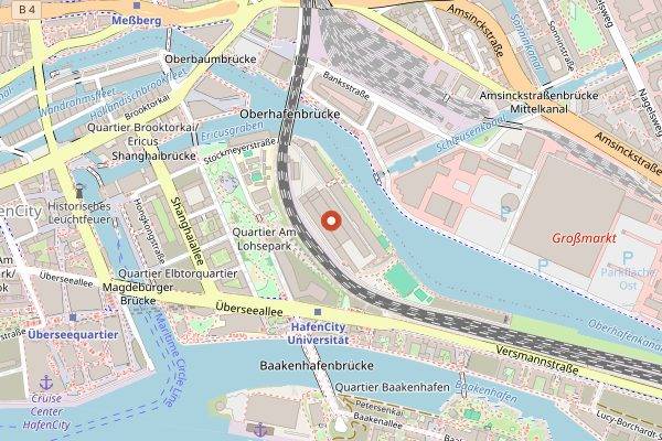 Map showing Hobenkoook Schnack and Naturwein Bar in Hamburg