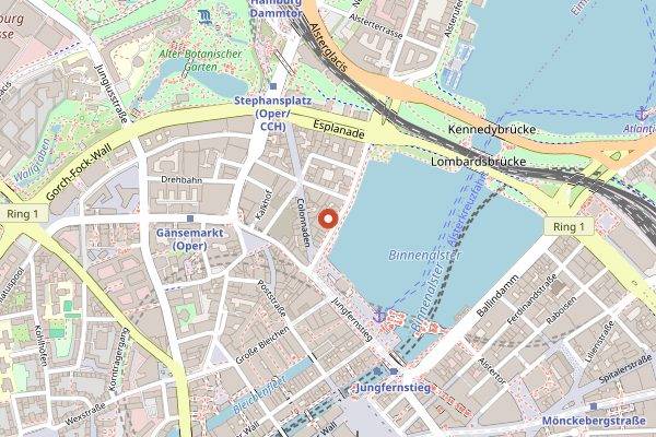Map showing Weinbar im Haerlin in Hamburg