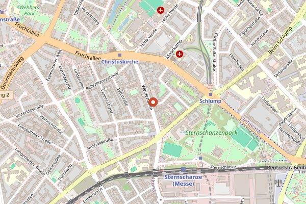 Map showing Witwenball in Hamburg