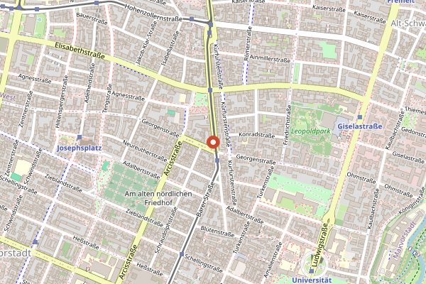 Map showing Julius Brantner Brothandwerk in Munich