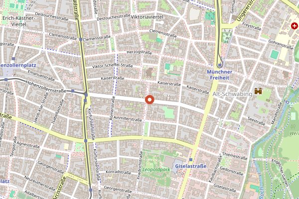 Map showing Privat-Bäckerei Wimmer in Munich