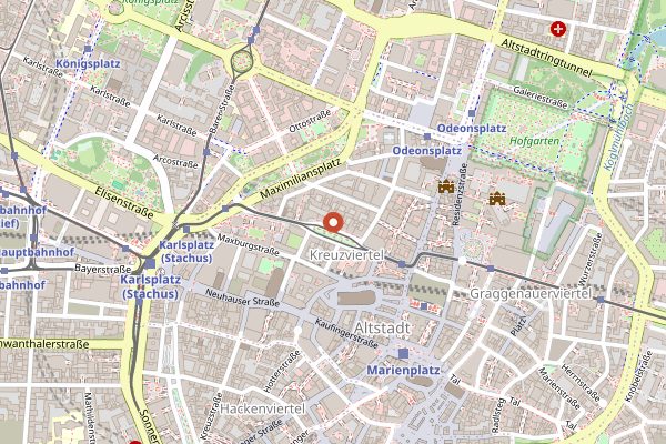 Map showing Trader Vic's in Munich