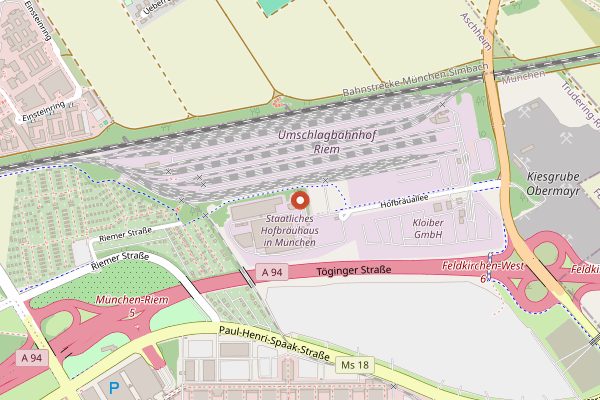 Map showing Staatliches Hofbräuhaus München in Munich