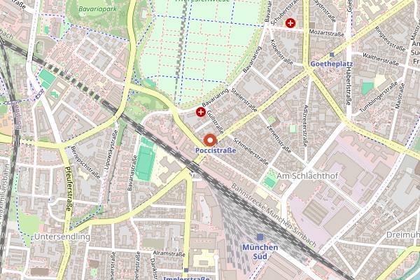 Map showing Asia Markt Thang Long in Munich