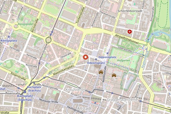 Map showing Café Luitpold in Munich
