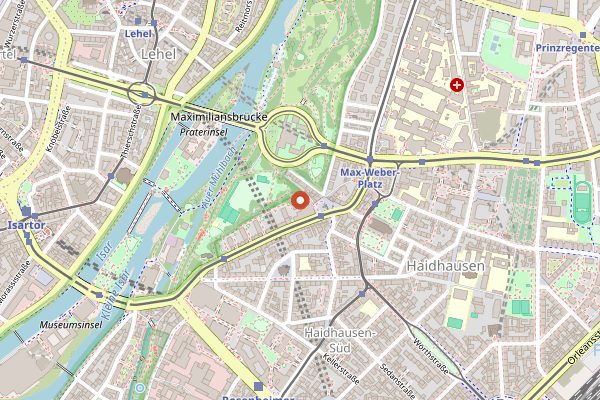 Map showing Hofbräukeller in Munich