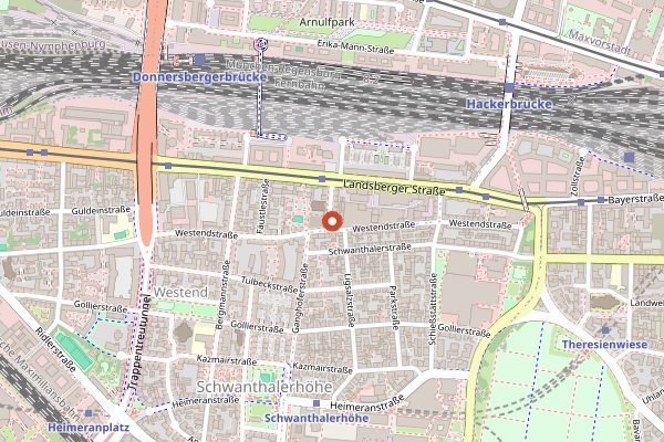 Map showing Bilou Kitchen in Munich