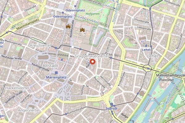 Map showing Schuhbecks Kochschule in Munich