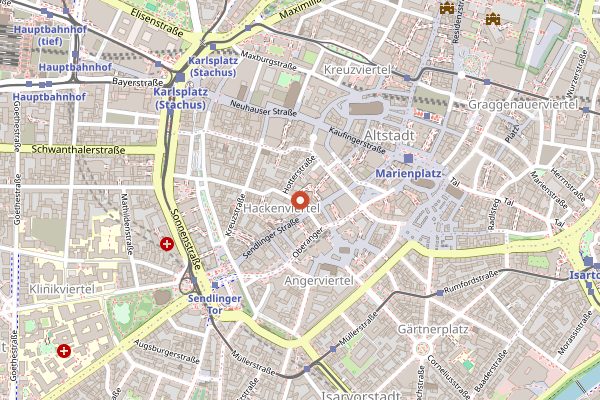 Map showing Prinz Myshkin in Munich