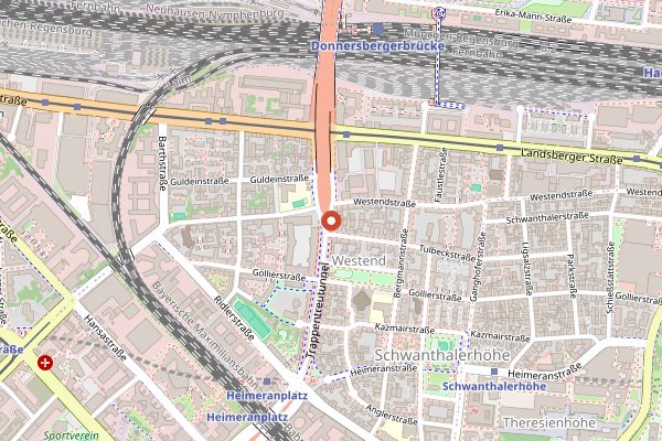 Map showing Westends Best Döner Kebap in Munich