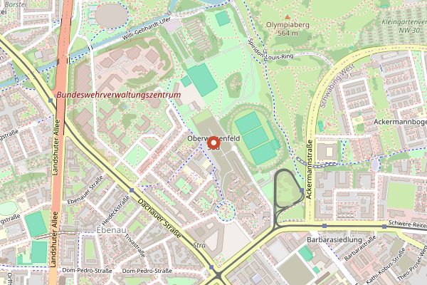 Map showing Tollwood Summer Festival in Munich