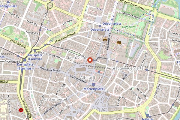 Map showing Les Deux in Munich