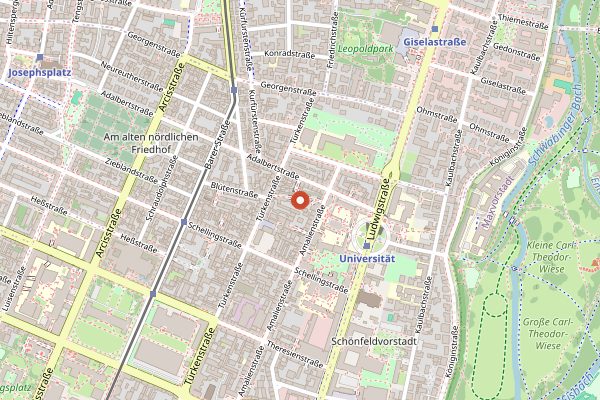 Map showing Sparkling Bistro in Munich