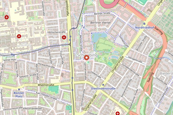 Map showing Tantris DNA in Munich