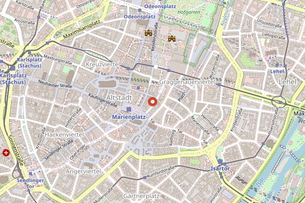 Map showing Tohru in der Schreiberei in Munich