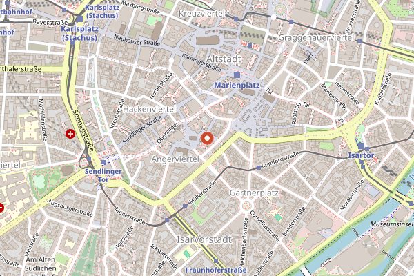 Map showing Secret Food Tours in Munich