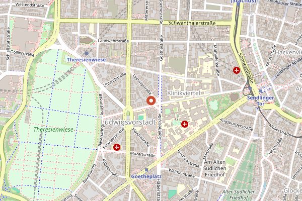 Map showing Bar Gabányi in Munich
