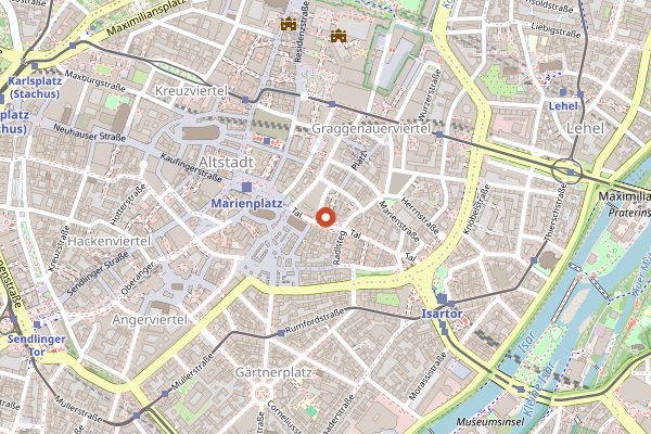 Map showing Schneider Bräuhaus in Munich