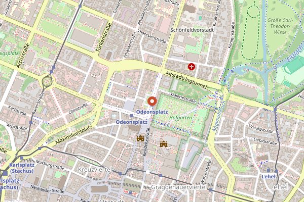 Map showing Schumann's Bar am Hofgarten in Munich