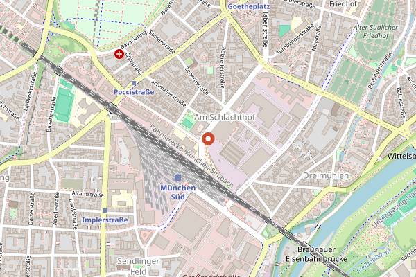 Map showing Bahnwärter Thiel in Munich