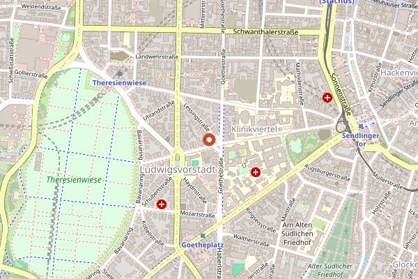 Map showing Bar Gabányi in Munich