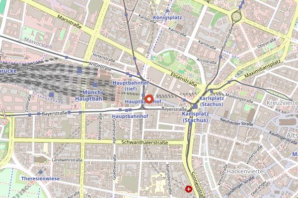 Map showing The Boilerman Bar in Munich