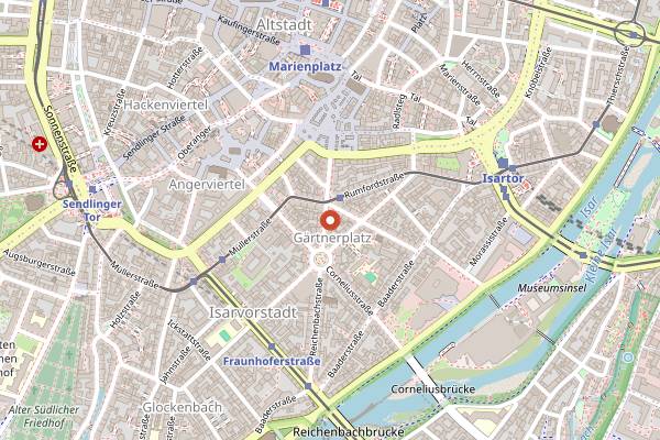 Map showing Deutsche Eiche in Munich
