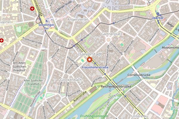 Map showing Frau Bartels Bar in Munich