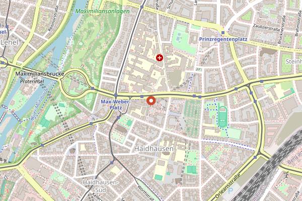 Map showing Jazzclub Unterfahrt in Munich
