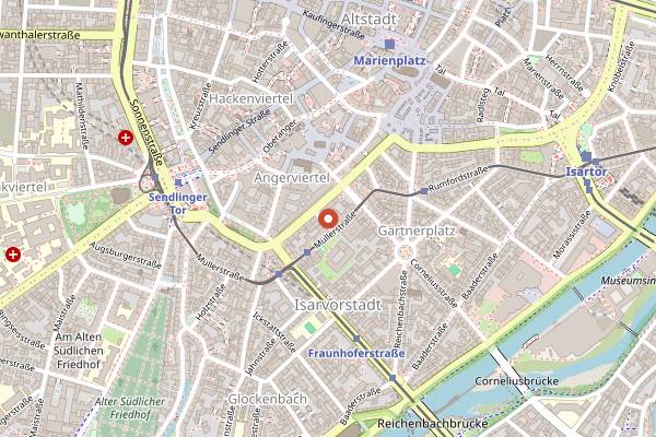 Map showing Prosecco Bar in Munich