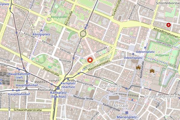 Map showing Rote Sonne in Munich