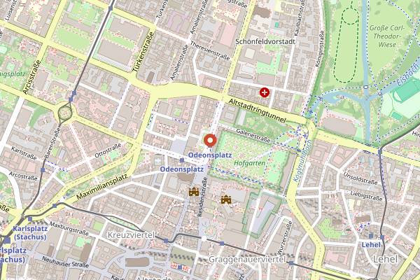 Map showing Schumann's Bar am Hofgarten in Munich