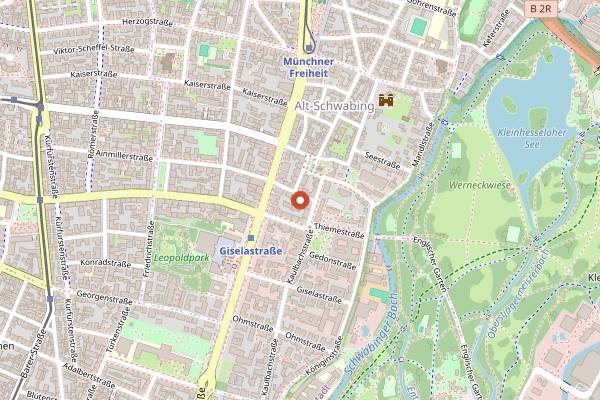 Map showing The Shamrock Irish Pub in Munich