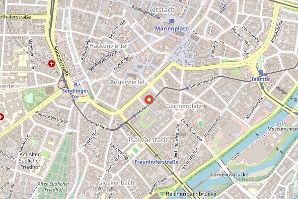Map showing Sub Cafe in Munich