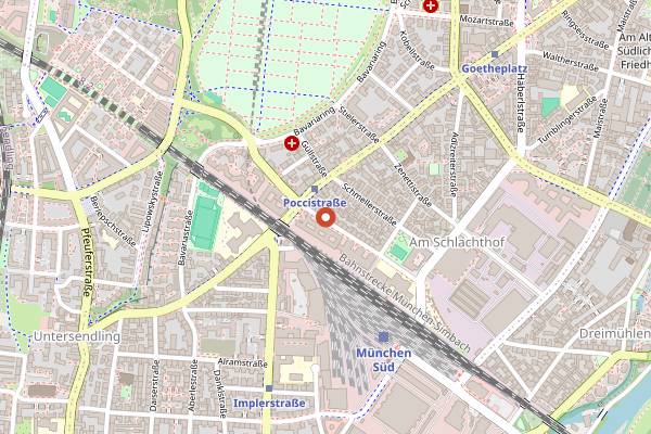 Map showing Substanz Club in Munich