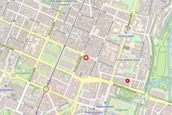 Map showing Theresa Bar in Munich
