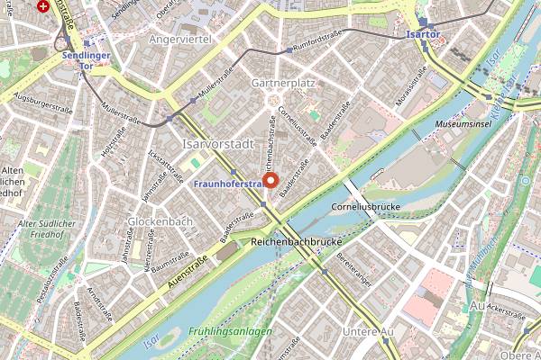 Map showing Trachtenvogl in Munich