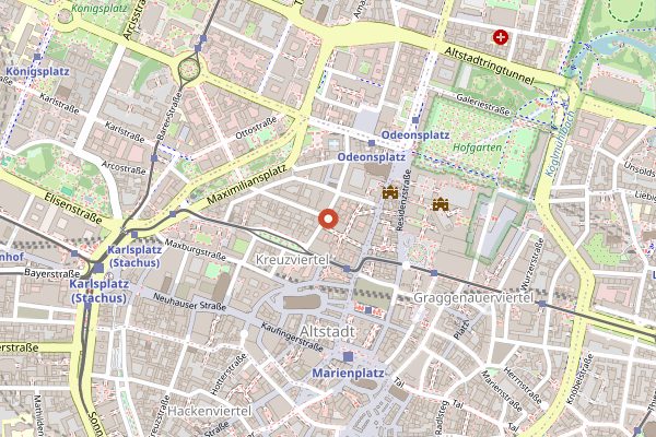 Map showing Pageou in Munich