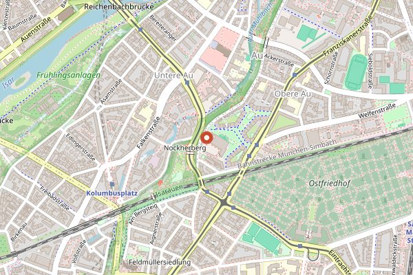 Map showing Paulaner am Nockherberg in Munich