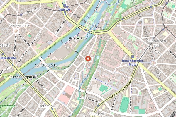 Map showing Wirtshaus in der Au in Munich