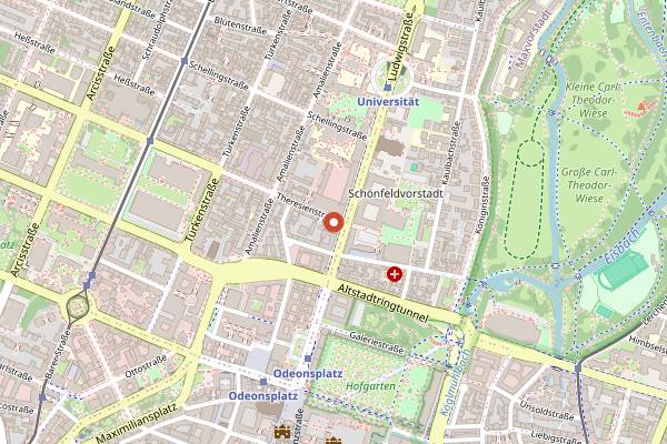 Map showing Bar Mural in Munich