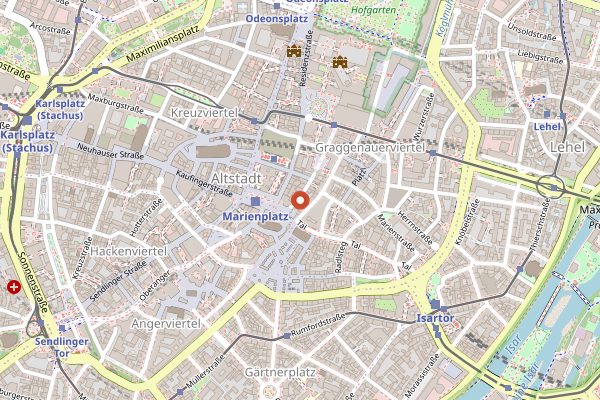 Map showing Garibaldi in Munich