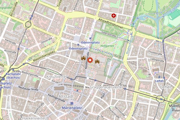 Map showing Pfälzer Residenz Weinstube in Munich