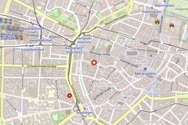 Map showing Weinhaus Neuner in Munich